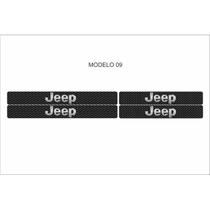 Soleira Automotiva Todas as 25 Marcas de Veículos kit 4 Portas Anti risco Fibra de Carbono Cor:09 JEEP