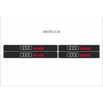 Soleira Automotiva Todas as 25 Marcas de Veículos kit 4 Portas Anti risco Fibra de Carbono Cor:AUDI