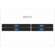 Soleira Automotiva Todas as 25 Marcas de Veículos kit 4 Portas Anti risco Fibra de Carbono Cor:FORD
