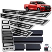 Soleira Com Descanso Hilux 2016 A 2019 Preto Alto Relevo