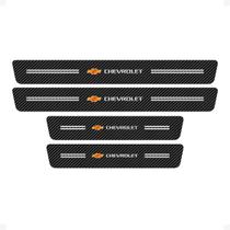Soleira Da Porta Compatível Linha Chevrolet Fibra De Carbono