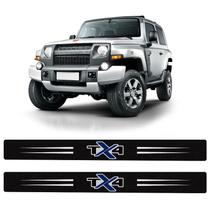 Soleira da Porta Troller TX4 2015/2021 Adesivo Protetor Azul