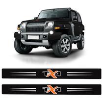 Soleira da Porta Troller TX4 2015 Até 2021 Adesivo Laranja