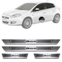 Soleira de Aço Inox Escovado Fiat Bravo 4 Portas 2011 12 13 14 15 16