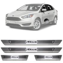 Soleira de Aço Inox Escovado Ford New Focus 4 Portas 2014 15 16 17 18 19