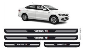 Soleira De Porta Protetora Vw Virtus 2018 - Kit Preto 8pç Soleira De Porta Protetora Vw Virtus 2018 - Kit Preto 8pç