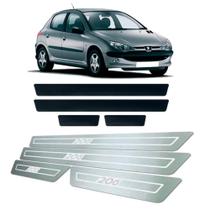 Soleira de Porta Vinil Peugeot 206 1998 a 2010 Aço Inox