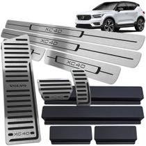 Soleira Descanso Pedaleira Volvo XC40 2018 A 2020 Inox Preto