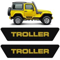 Soleira Externa Troller T4 /2014 Adesivo Preto Logo Amarelo