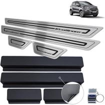 Soleira Ford Ecosport 2013 A 2020 Inox Preto Baixo Relevo