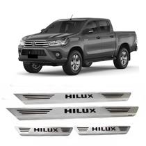 Soleira Hilux Premium Aço Inox Gravação Laser Mult