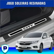 Soleira Honda City Resinada Premium Kit 8 Peças