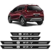 Soleira Platinum Honda Wr-V 2017 A 2020 4 Peças Preto Sp153