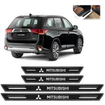 Soleira Platinum Mitsubishi Outlander Todos 4 Peças Preto