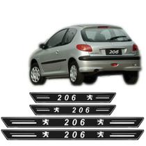 Soleira Platinum Peugeot 206 1999 A 2009 4 Peças Preto Sp052