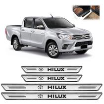 Soleira Platinum Toyota Hilux 2006 a 2020 4 Peças Prata