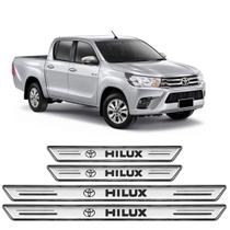 Soleira Platinum Toyota Hilux 2006 A 2020 4 Peças Prata - Artesanal