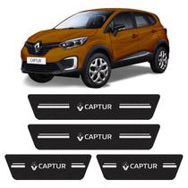 Soleira Porta P/ Captur Protetor Preto Logo Branco Genérico