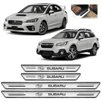 Soleira Porta Platinum Subaru Todos 4 Peças Prata Resinado