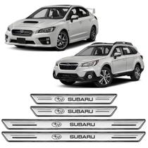 Soleira Porta Platinum Subaru Todos 4 Peças Prata Resinado