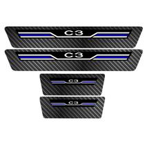 Soleira Porta Sport Azul Carbono C3 20 21 22 2023 2024 2025