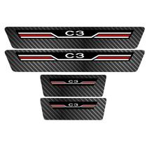 Soleira Porta Sport Vermelho Carbono C3 21 22 2023 2024 2025