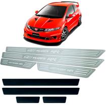 Soleira + Vinil Honda Civic Mugen Rr 12 13 14 15 16 Aço Inox