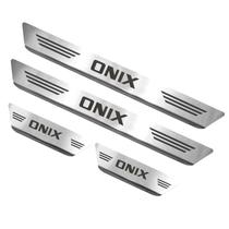 Soleiras de Aço Inox Escovado Chevrolet Onix