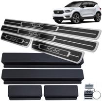 Soleiras de Portas Aço Inox Preto Volvo XC40 2018 A 2020