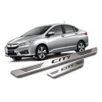 Soleiras Dianteira e Soleiras Traseira de Aço inoxidável 304 escovado HONDA CITY 2015 até 2023 Soleiras Dianteira e Soleiras Traseira de Aço inoxidável 304 escovado HONDA CITY 2015 até 2023