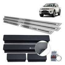 Soleiras Mitsubishi L200 Triton 2008/2017 Preto Baixo Relevo