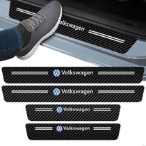 Soleiras Portas Compatível Linha Volkswagen Fibra De Carbono