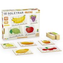 Soletrar frutas jogo de alfabetização madeira 42 peças Soletrar frutas jogo de alfabetização madeira 42 peças