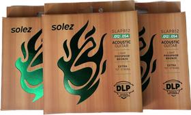 Solez Kit c/3 Encordoamento para Violão Bronze 012 SLAPB12