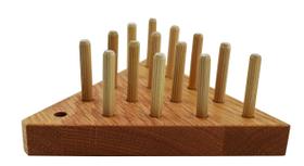 Solid Oak Wooden Peg Game Triângulo Complicado por Cauff