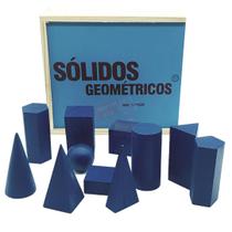 Sólidos Geométricos 11 Peças de Madeira na Caixa Brinquedo Matemática