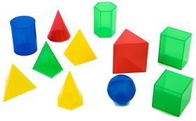 Solidos Geometricos em Plastico Colorido 3D MMP Pedagogico