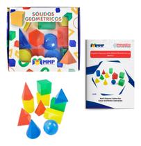Sólidos Geométricos Em Plástico - Kit 11 Peças Coloridas Pirâmides, Prismas, Cone, Cubo, Esfera