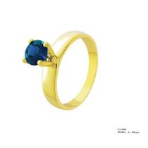 Solitário Bride Spot Blue Pedra 6,5mm em Ouro 18k