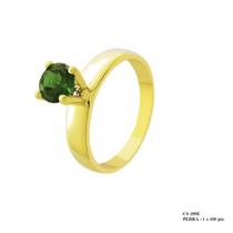 Solitário Bride Spot Green Pedra 6,5mm em Ouro 18k