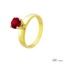 Solitário Bride Spot Red Pedra 6,5mm em Ouro 18k