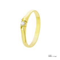 Solitário Clássico Lucy Brilhante 2mm em Ouro 18k