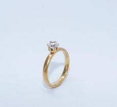 Solitário Dourado Zircônia Cristal