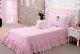 SOLTEIRO Cobre Leito Colcha Bailarina Balé Menina Infantil Antialérgico Toque Mácio 03 Peças SOLTEIRO Cobre Leito Colcha Bailarina Balé Menina Infantil Antialérgico Toque Mácio 03 Peças