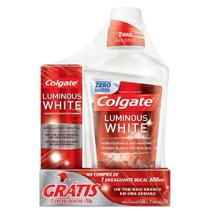 Solução Bucal+Creme Dental Colgate Luminous White 500ml+90g