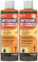 Solução de primeiros socorros Betadine líquida antisséptica 240 ml (pacote de 2) Solução de primeiros socorros Betadine líquida antisséptica 240 ml (pacote de 2)