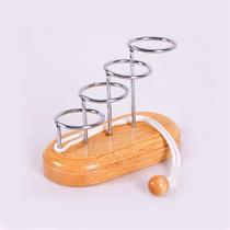 Solução Wooden Toy Brain Game Ring Prank Rope para crianças Solução Wooden Toy Brain Game Ring Prank Rope para crianças