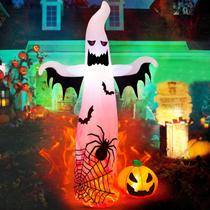 Soluções de casas infláveis de Halloween Scary Ghost LED de 3,7 m