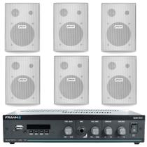 Som Ambiente Frahm Slim 1800 60W RMS Bluetooth com 6 Caixas Pretas PS200 Bivolt Som Ambiente Frahm Slim 1800 60W RMS Bluetooth com 6 Caixas Pretas PS200 Bivolt