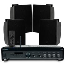 Som Ambiente Igreja Eventos Chacara Bluetooth Usb + 4 Jbl Caixa Potente Cor Preto